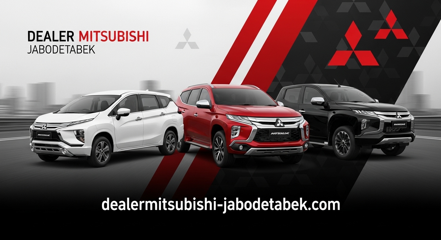Jajaran mobil Mitsubishi Xpander, Pajero Sport, dan Triton di showroom resmi Mitsubishi Jabodetabek