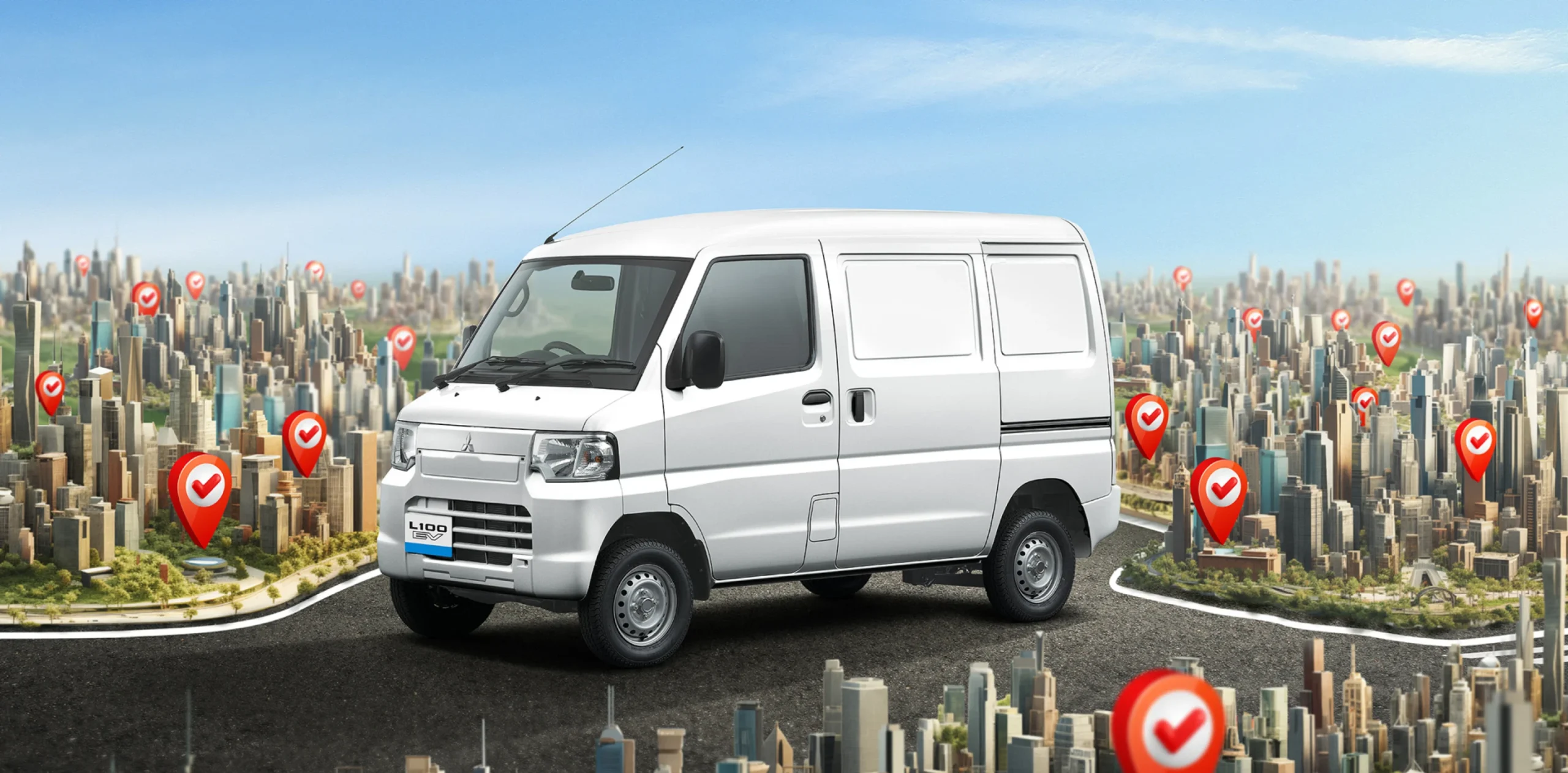 Mitsubishi L100 EV sebagai solusi mobil niaga listrik ramah lingkungan untuk bisnis.